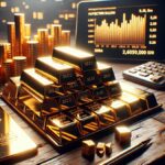 ilustrasi investasi dengan emas batangan Antam dan grafik harga emas Antam terkini