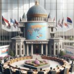 Gedung DPR RI dengan suasana diskusi tentang parliamentary threshold