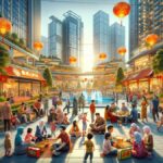 Ilustrasi keluarga Indonesia merayakan tanggal merah Februari 2026 dengan suasana long weekend Imlek