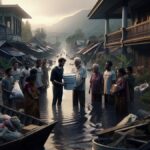 Relawan dan tim BDx Indonesia menyalurkan bantuan kepada korban banjir di Sumatra