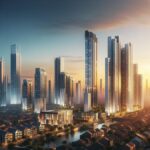 Ilustrasi kawasan Meikarta untuk rusun MBR dengan gedung apartemen rakyat