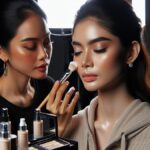 Makeup artist mengaplikasikan pelembap untuk kulit berminyak sebelum makeup