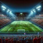 Suasana stadion penuh penonton pada playoff kualifikasi Piala Dunia 2026