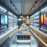 Deretan smartphone dengan fokus pada harga HP Xiaomi terbaru di etalase toko