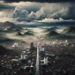 Langit mendung tebal sebagai ilustrasi prakiraan cuaca Jawa Barat