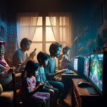 Ilustrasi anak bermain game online terkait Roblox PP Tunas dengan pengawasan orang tua