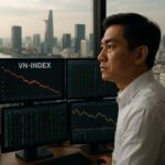Ilustrasi investor menghadapi koreksi pasar dalam Đầu tư chứng khoán